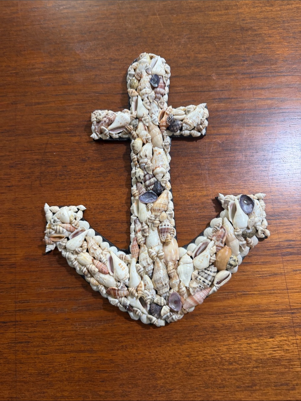 Beautiful hand made shell anchor wall hanging.